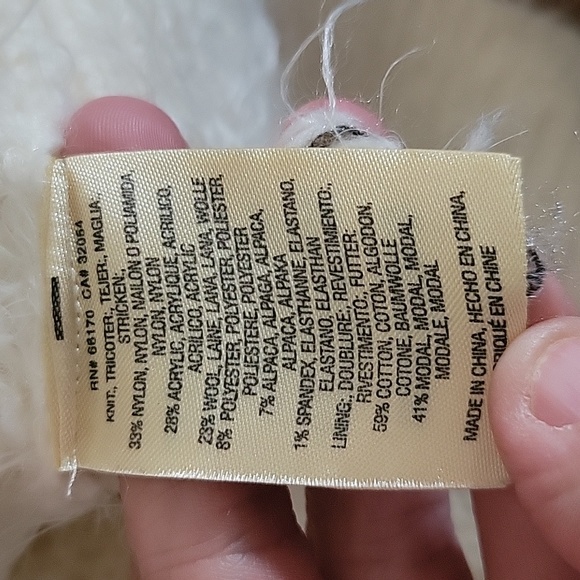 Sleeping on Snow Anthropologie Eyelash Sweater Dress White Gray S Wool Alpaca - Picture 9 of 10